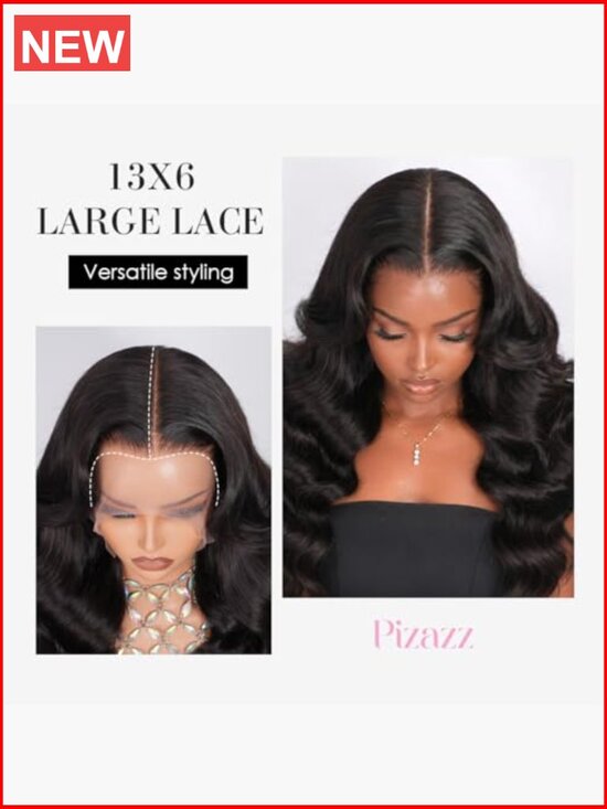 13x6 HD Transparent Lace Front Wig Human Hair 180 Density Body Wave Pre Plucked main image 6